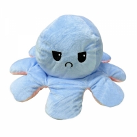 Caracatita reversibila din plus cu doua emotii, roz/turcoaz, 30 x 12 cm, Vivo S087-PINK/TURCOAZ